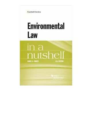 Download PDF Environmental Law in a Nutshell Nutshells for android