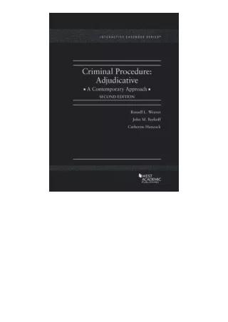 Ebook download Criminal Procedure Adjudicative A Contemporary Approach Interacti