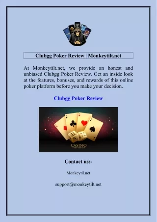 Clubgg Poker Review  Monkeytilt.net