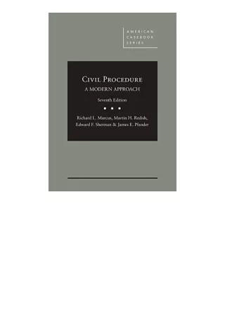 PDF read online Civil Procedure A Modern Approach American Casebook Series unlim