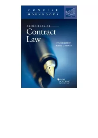 Kindle online PDF Principles of Contract Law Concise Hornbook Series unlimited