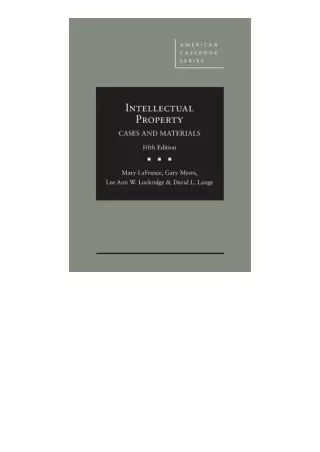 Ebook download Intellectual Property Cases and Materials American Casebook Serie