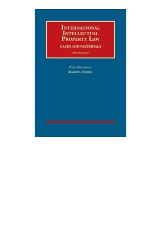 PDF read online International Intellectual Property Law Cases and Materials Univ