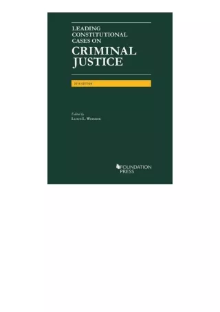 Download PDF Leading Constitutional Cases on Criminal Justice 2018 University Ca