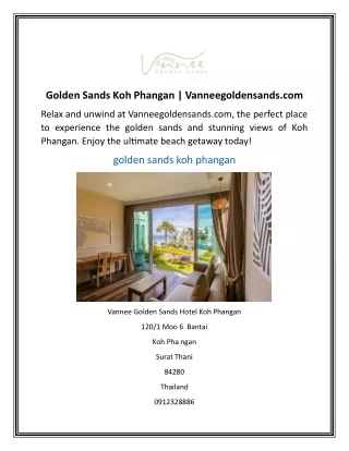 Golden Sands Koh Phangan Vanneegoldensands.com