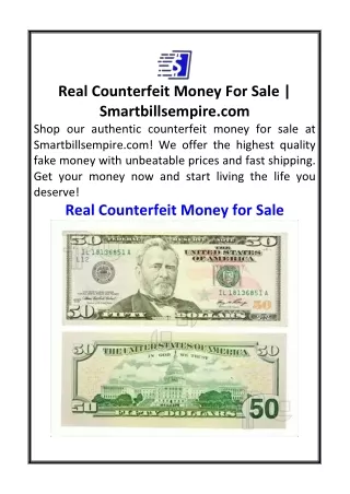 Real Counterfeit Money For Sale  Smartbillsempire.com