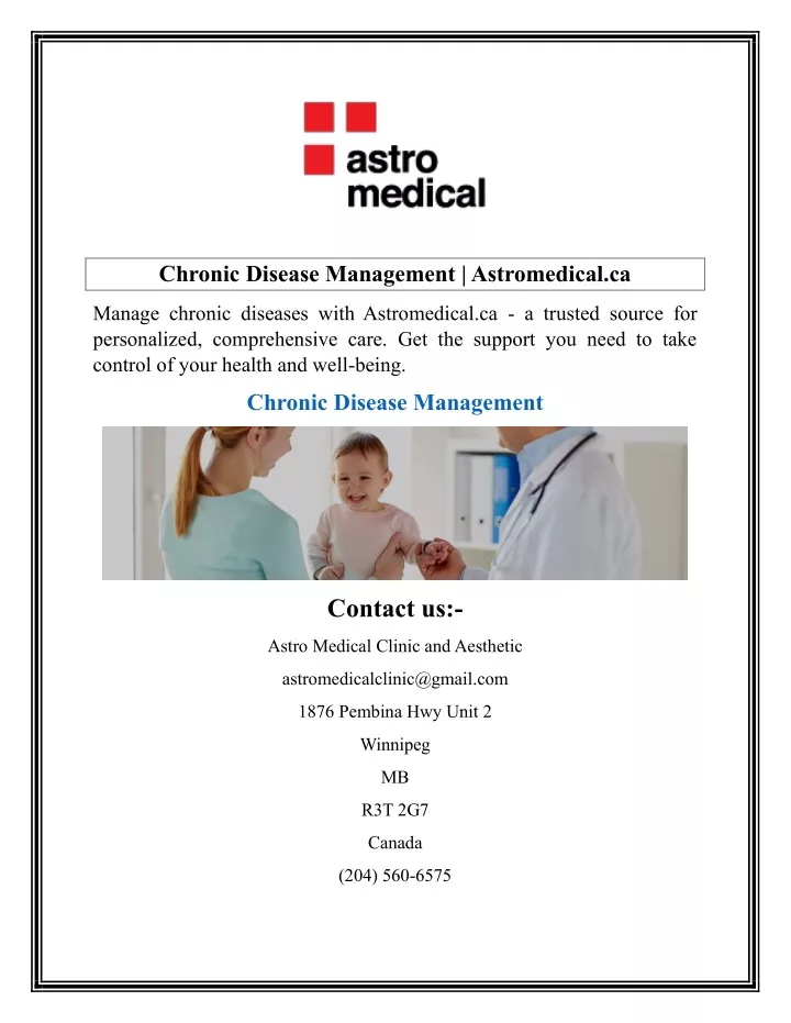 chronic disease management astromedical ca