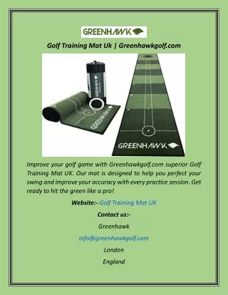 Golf Training Mat Uk  Greenhawkgolf