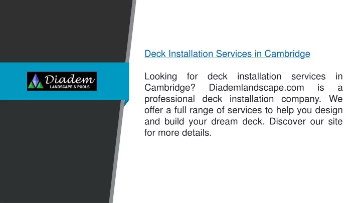 deck installation services in cambridge looking