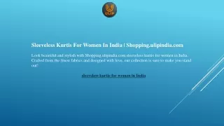 Sleeveless Kurtis For Women In India  Shopping.ulipindia.com