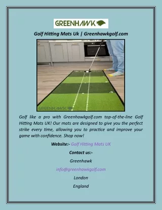 Golf Hitting Mats Uk  Greenhawkgolf