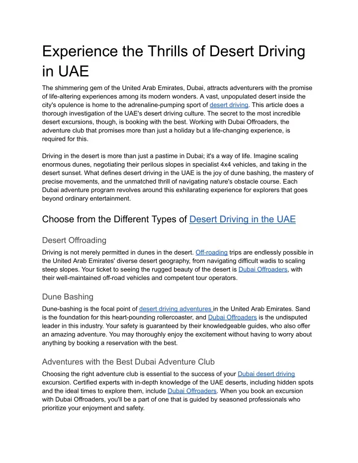 experience the thrills of desert driving in uae
