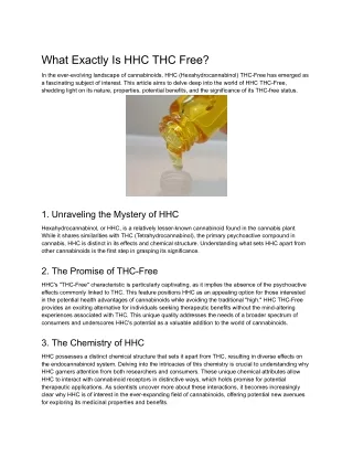What Exactly Is HHC THC Free_