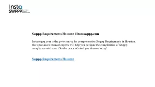swppp requirements houston instaswppp