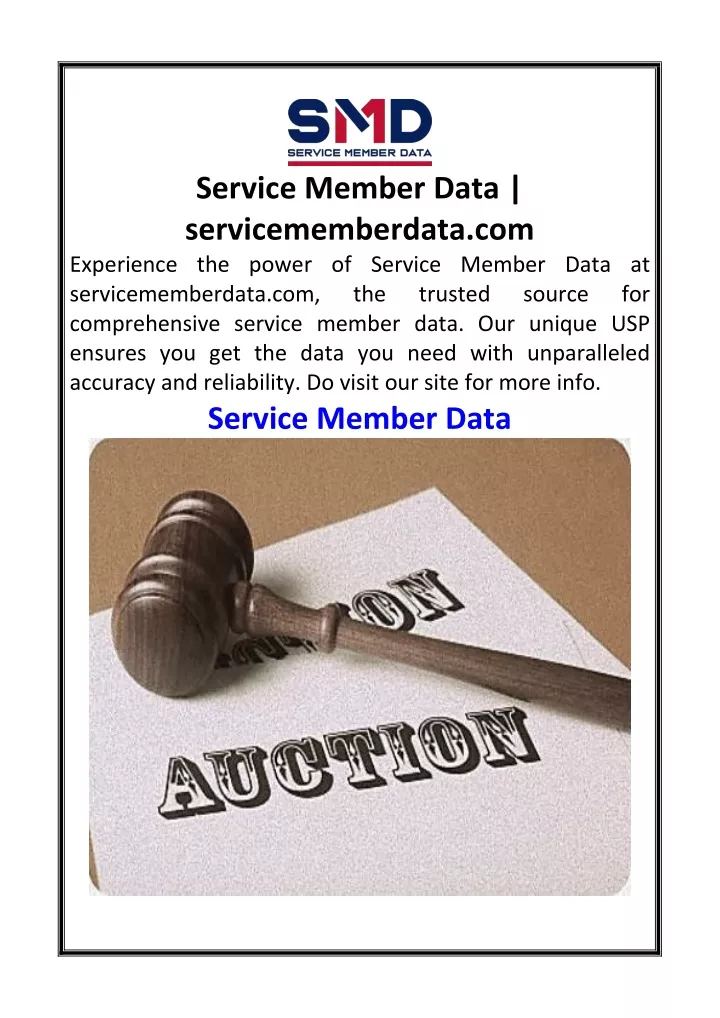 service member data servicememberdata