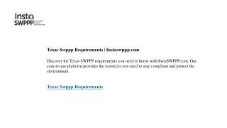 Texas Swppp Requirements  Instaswppp.com