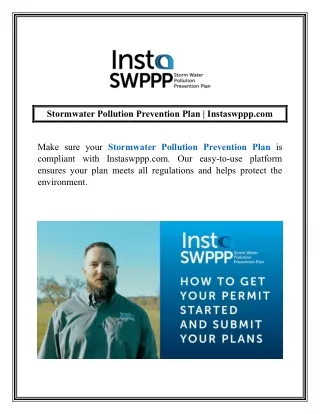 stormwater pollution prevention plan instaswppp