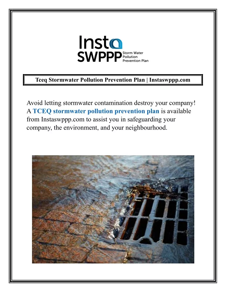 tceq stormwater pollution prevention plan