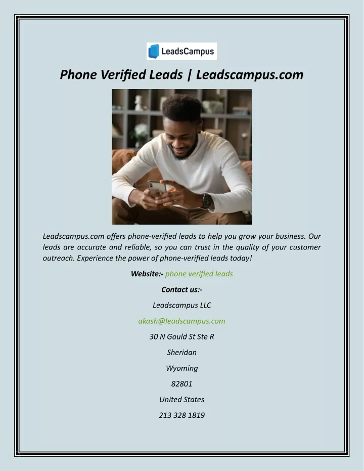 phone verified leads leadscampus com