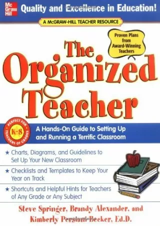PDF/READ/DOWNLOAD The Organized Teacher: A Hands-On Guide to Setting Up and Runn