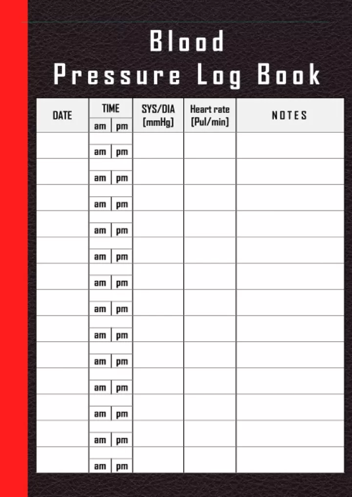 blood pressure log book record and monitor your