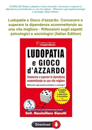 DOWNLOAD Books Ludopatia e Gioco d'azzardo Conoscere e superare la dipendenza sc