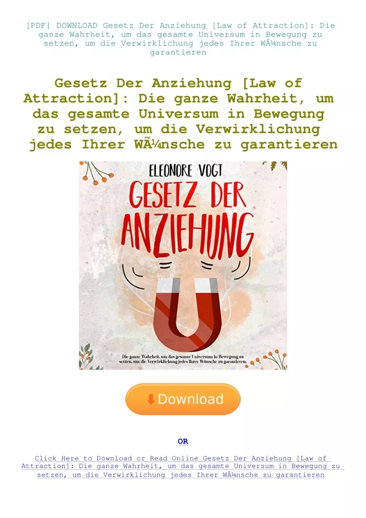 pdf download gesetz der anziehung