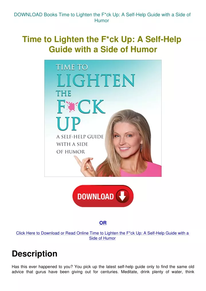 download books time to lighten the f ck up a self