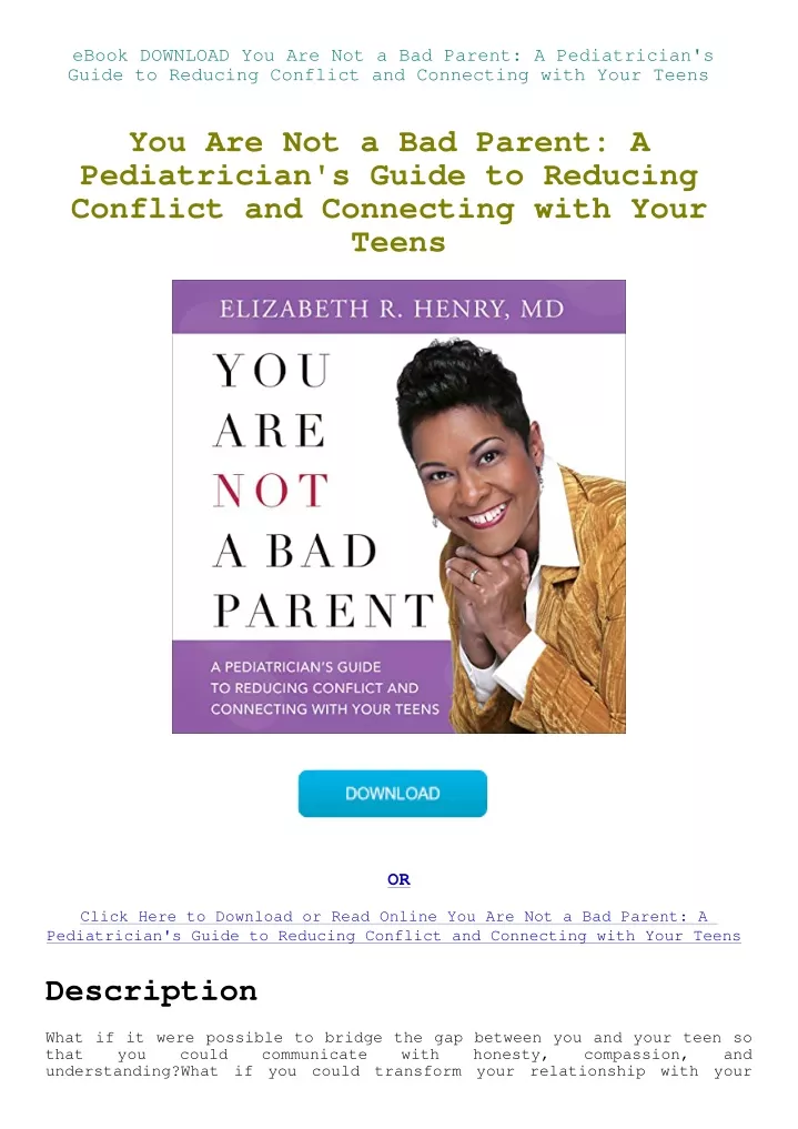 ebook download you are not a bad parent