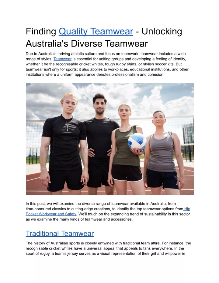 finding quality teamwear unlocking australia
