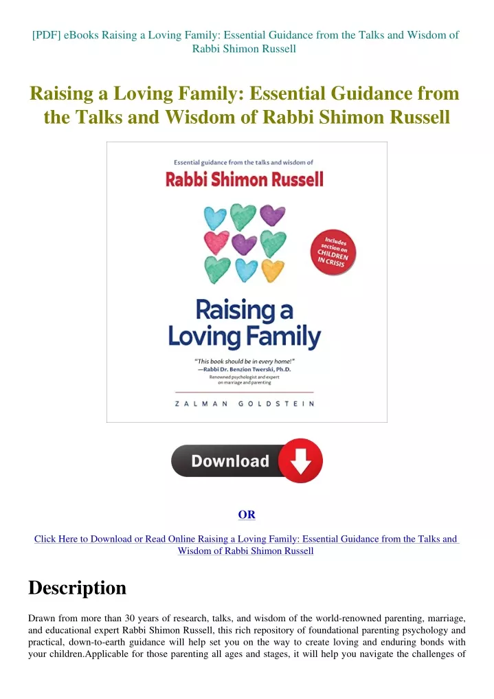 pdf ebooks raising a loving family essential