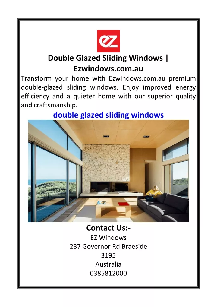 double glazed sliding windows ezwindows