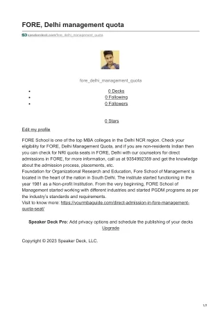 fore delhi management quota