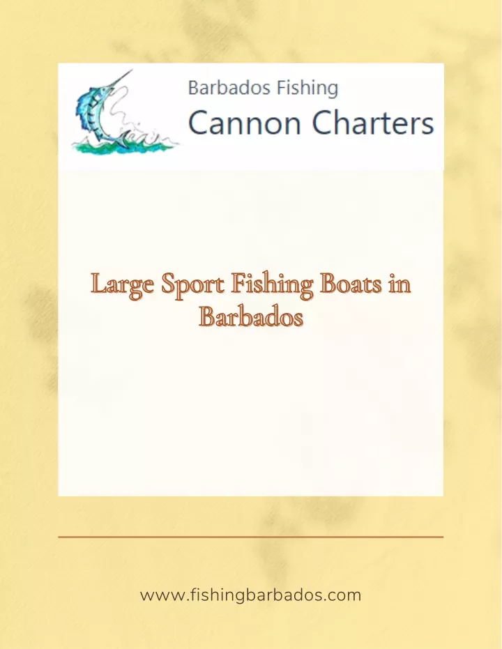 CANNON CHARTERS in Deep Sea Fishing at Barbados Info  Barbados visitor  information, attractions & activities