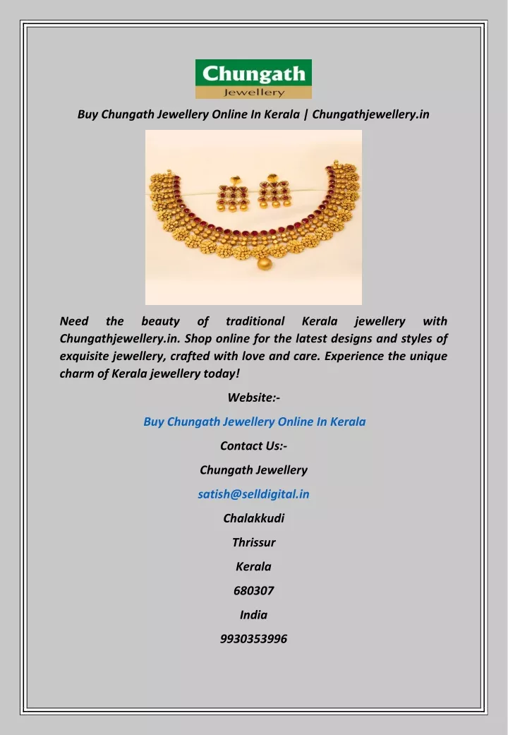 buy chungath jewellery online in kerala