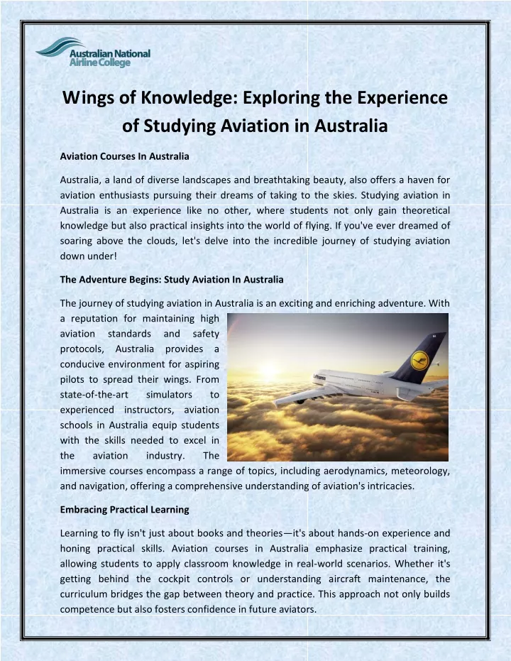 wings of knowledge exploring the experience