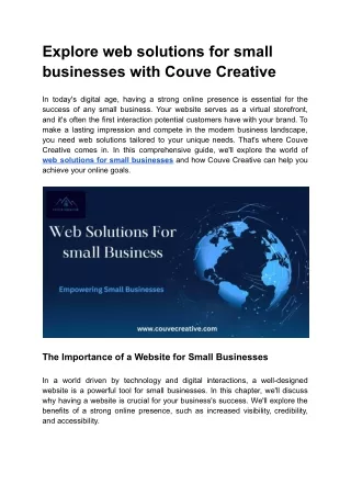 Empowering Small Businesses with Effective Web Solutions