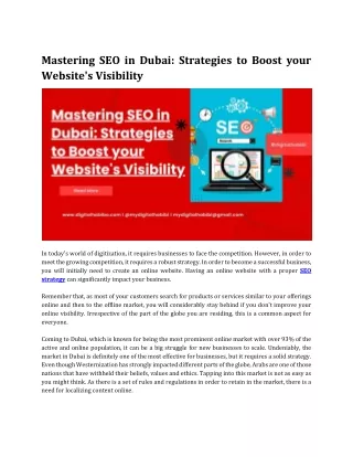 mastering seo in dubai strategies to boost your