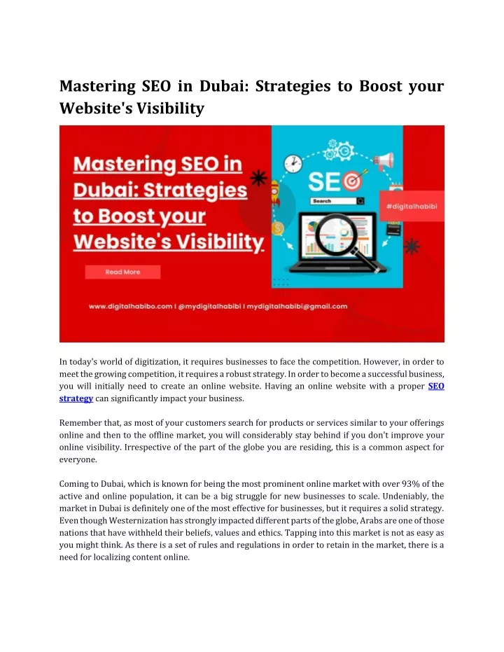 mastering seo in dubai strategies to boost your