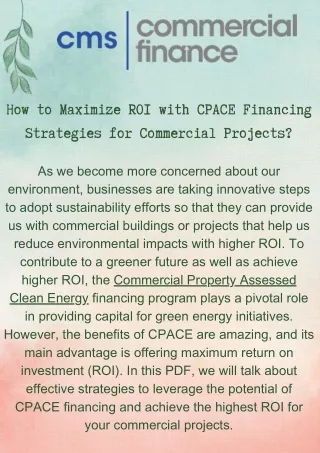 Unlocking Sustainable Investments CPACE Financing Explained