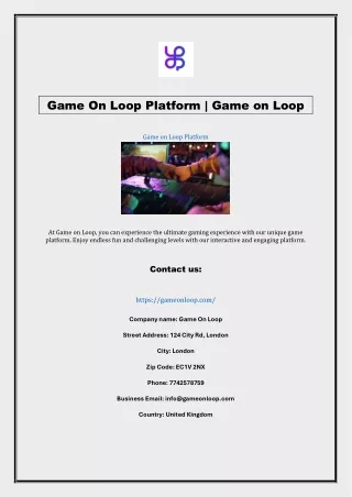 Game On Loop Platform | Game on Loop