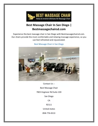 Best Massage Chair In San Diego  Bestmassagechairsd.com