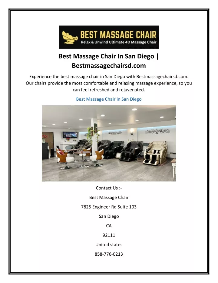 best massage chair in san diego