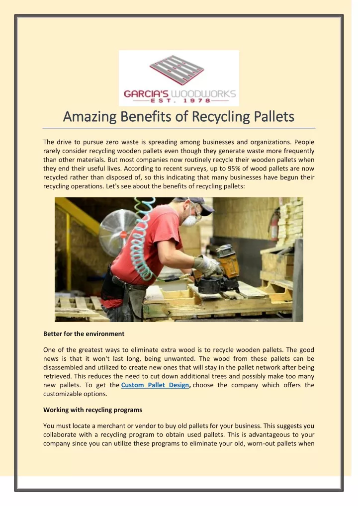 amazing benefits of recycling pallets amazing