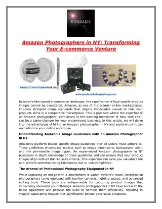 Amazon Photographers in NY  Transforming Your E-commerce Venture
