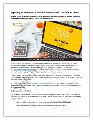 exploring an ecommerce website development cost
