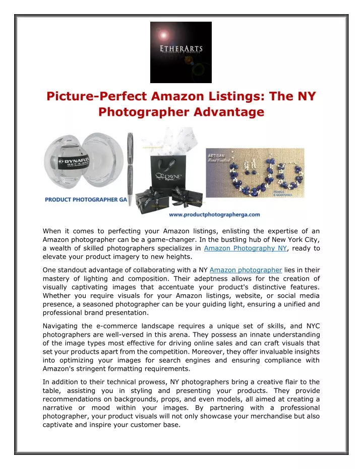 picture perfect amazon listings