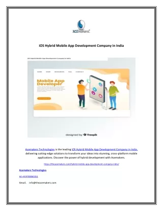 ios hybrid mobile app development company in india