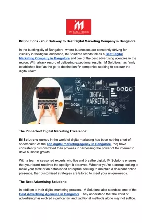 im solutions your gateway to best digital