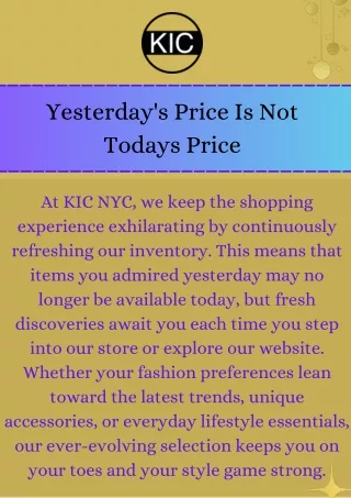 Savings and Style: KIC NYC's Ever-Changing Deals